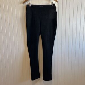 Andrew MARC pants women small faux suede black Pull On Stretch Straight